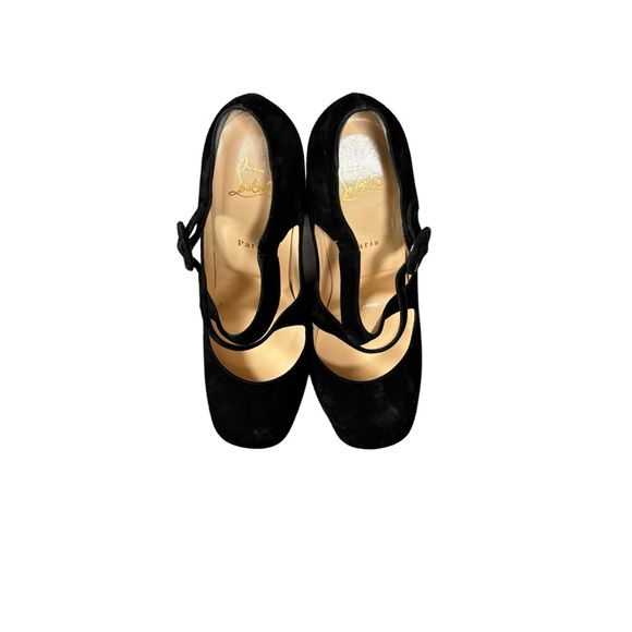 CHRISTIAN LOUBOUTIN SUEDE 100 MISS ELLEN CRISSCROSS PUMPS 40.5 - Picture 2 of 14